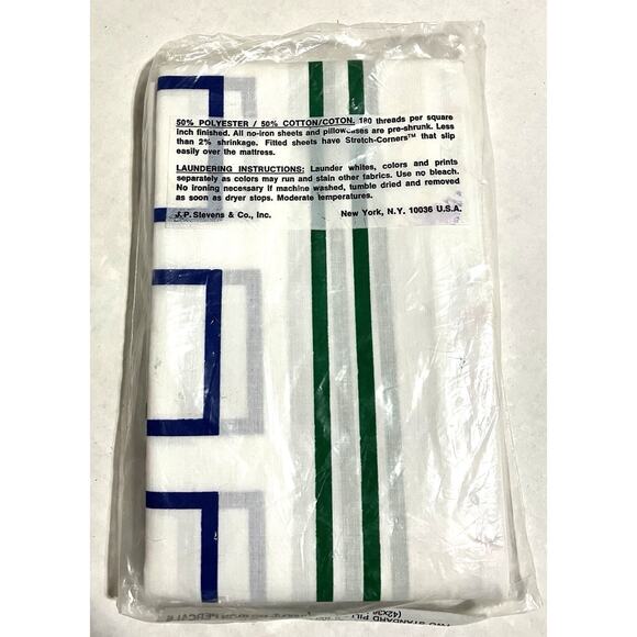 Vtg Yves Saint Laurent 2 No Iron Percale Standard Pillowcases 20X26 Multi NEW - Picture 2 of 4